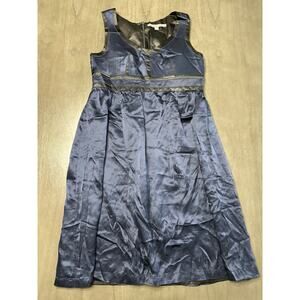 Proenza Schouler for Target Silk Dress Blue Black Sleeveless Size 9